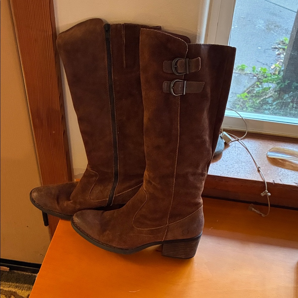 Born Dark Brown Heeled Boots